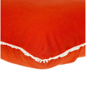 HMS 16 \ "cuscino decorativo in cotone arancione con frangia in morbido tessuto quadrato geometrico Boho per la casa divano misura 18x18 - Product Image 5