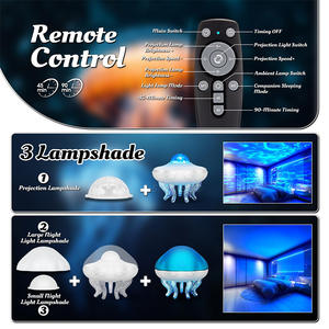 Projecteur de galaxie portable, lampe océanique méduse à bruits blancs, <span class=keywords><strong>veilleuse</strong></span> pour bébé, haut-parleur Bluetooth, télécommande, mini projecteur nébuleux - Product Image 5