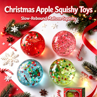 Jouet anti-stress en maltose souple en forme de pomme de Noël, jouet compressible à récupération lente et malléable, cadeau de fête de Noël pour enfants et adultes