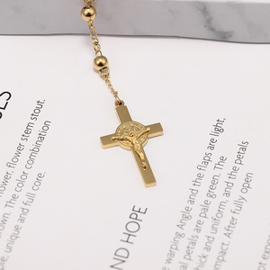 <span class=keywords><strong>Collana</strong></span> <span class=keywords><strong>Rosario</strong></span> Religiosa Maria in <span class=keywords><strong>Acciaio</strong></span> Inossidabile Laminato Oro - Product Image 4