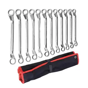 Fornecimento profissional 12pcs duplo offset anel chave inglesa conjunto CRV Box end Wrench Set caixa final Anel chave inglesa para Auto Repair