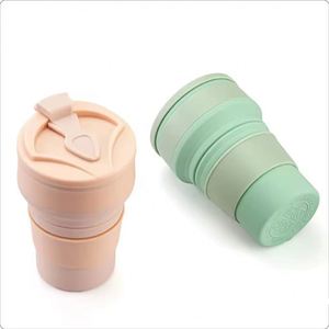 แก้วกาแฟพับได้แบบพกพา 350 มล. พร้อมโลโก้สั่งทำพิเศษ แก้วซิลิโคนแบบยืดหดได้ คุณภาพพรีเมียม - Product Image 2