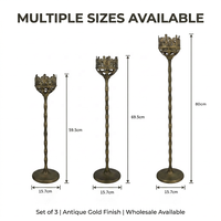 Ensemble de 3 bougeoirs vintage en fer forgé, couronne en bronze antique, filigrane, centre de table pour mariage et Noël, décoration d'intérieur, faits à la main