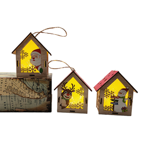 <span class=keywords><strong>Chalet</strong></span> en bois écologique du <span class=keywords><strong>nouvel</strong></span> <span class=keywords><strong>an</strong></span> décorations de noël ornements de fenêtre de maison de noël lumineux pour les enseignes murales en bois - Product Image 1