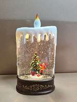 Boîte à musique en résine de Noël, porte-bougie, gobelet de Père Noël, centre de table décoratif, cadeau de Noël pour le bureau