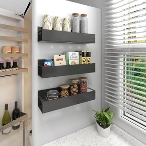 Organisateur magnétique pour réfrigérateur à fixation latérale avec étagères multi-niveaux, idéal pour ranger les épices, les huiles et les condiments dans la cuisine - Product Image 4
