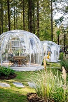 Maison en dôme préfabriquée modulaire, maison à bulles, vision transparente à 360 degrés