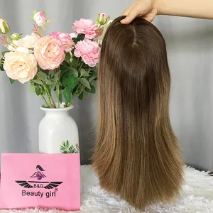 Peruca de cabelo humano remy, china, fornecedor, atacado, virgem indiana, cabelo humano, loiro, escuro, rastejado, seda longa, base, peruca médica