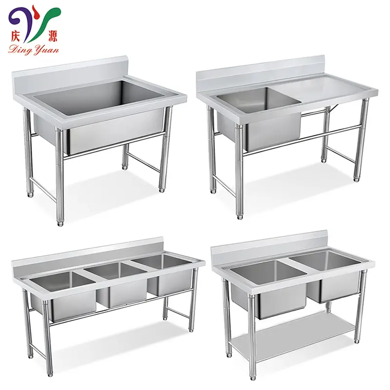 Wholesale heavy duty free standing Kitchen Sink for Commercial stainless steel sink bowl