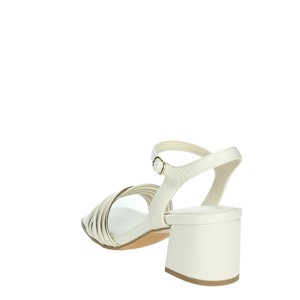 Comode ed eleganti sandali con tacco nero/oro 2 28381 42 scarpe da sposa a punta quadrata con tomaia in pelliccia e soletta in PVC per l'estate - Product Image 2