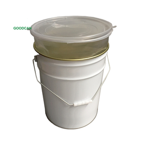 2022 white coated 20L bucket paint container with plastic bucket liner bucket with handle metal can