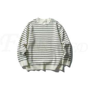 <span class=keywords><strong>Pull</strong></span> d'hiver en acrylique respirant à rayures noires <span class=keywords><strong>et</strong></span> blanches pour <span class=keywords><strong>homme</strong></span> Feienrui - Product Image 2