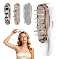 Brosse de massage 4-en-1 pour le raffermissement de la peau du visage et du cuir chevelu, avec compresse chaude/froide, micro-courant, peigne pour la croissance des cheveux, appareil de beauté pour le lifting du visage