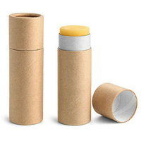 Tube en papier kraft personnalisé pour déodorant, baume à lèvres écologique, tube en papier à poussoir pour cosmétiques, vente en gros
