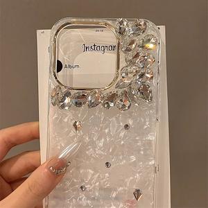 Nuevo diseño de lujo para mujer, decoración personalizada, abalorio 3D de diamantes de imitación para funda de teléfono móvil Bling <span class=keywords><strong>basura</strong></span> para iPhone 16 15 14 13 Pro Max Plus - Product Image 3