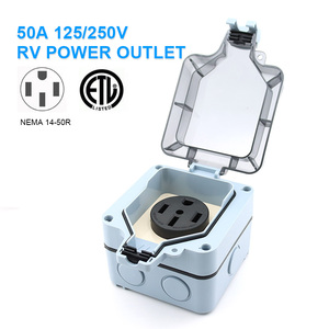 Presa Elettrica da Esterno Impermeabile IP66 50A 125V/250V con Coperchio per <span class=keywords><strong>Giardino</strong></span> e Uso Interno - Product Image 4