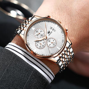 Reloj de Pulsera de Cuarzo Multifuncional con Cronógrafo, Diseño Clásico de Lujo 2869, Dorado, con Logotipo Personalizado OEM, para Hombre - Product Image 5