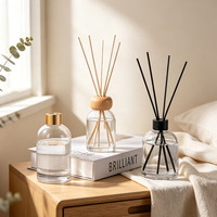 Diffuseur de parfum en verre transparent avec couvercle en bois et résine, luxe