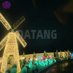 Giant Illuminated Christmas Windmill Display <b>Light</b> for Outdoor Events, Theme Areas and Holiday Attractions - Product Image 5