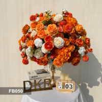 Centres de table orange vif de 70cm pour décoration de table de mariage Arrangement de fleurs artificielles vibrantes Décoration de la Saint-Valentin