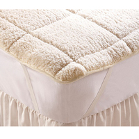 Surmatelas en laine d'agneau en fibre de polyester d'hiver doux de luxe Surmatelas blanc naturel de qualité supérieure