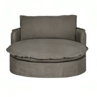 Canapé-lit rond en velours ultra VIP de style vintage français, meubles de salon intérieur, chaise longue surdimensionnée pour chambre à coucher