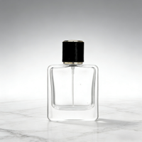 Flacon de parfum carré en verre haut de gamme de 50 ml avec pompe pulvérisatrice et diffuseur à bâtonnets, flacon échantillon vide
