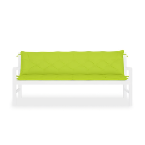 Ensemble de coussins pour banc de jardin d'extérieur, vert, rectangulaire, matelassé, résistant à l'eau, amovible, lavable, toutes saisons, 100% polyester - Product Image 1