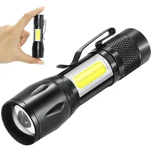 Werkseitig Super helle Tactical Pocket LED Cob Taschenlampe Aluminium Zoom wiederauf ladbare Taschenlampe edc Mini Taschenlampe mit Clip