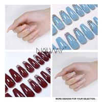 Faux-ongles personnalisés Extra longs, pressés, en forme de cercueil, pour manucure, sur mesure, 24 pièces