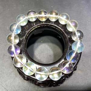 Bracelet en cristal naturel en gros, perles d'aura arc-en-ciel, quartz clair pour la fabrication de bijoux - Product Image 2