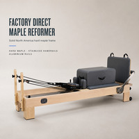 Machine de Pilates Reformer en bois d'érable massif durable avec 5 ressorts allemands réglables, écologique, pour le fitness corporel et l'utilisation en studio