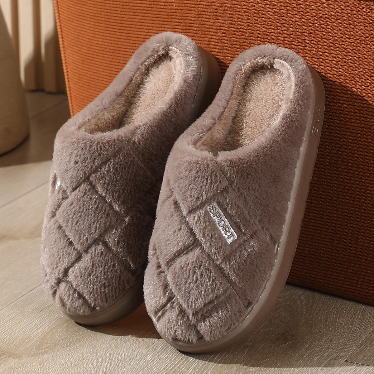 Eva men's slippers coffee color
