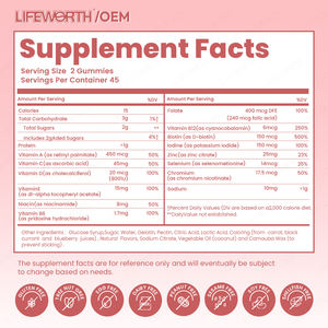 תוסף תזונה ליפוורת' עם ברזל, ויטמין <span class=keywords><strong>B12</strong></span>, ויטמין D3, ביוטין ומגנזיום לשיפור בריאות השיער והעור, הגברת אנרגיה, מולטי ויטמין גומי לנשים - Product Image 4