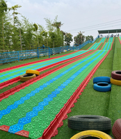 Pente de ski artificiel en plastique, tuyau de neige sèche, couleur arc-en-ciel, pour parc d'attractions