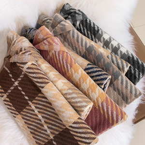 Logo personnalisé mode écharpes châles de luxe glands hommes doux <span class=keywords><strong>fausse</strong></span> laine chaud hiver pied de poule Pashmina écharpe ethnique pour les femmes - Product Image 5