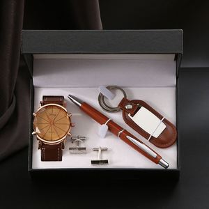 <b>Large</b> Dial Quartz Business Watch <b>Gift</b> Set with Keychain & Rosary-Model M3066 for Boyfriend Men's Father's Day Souvenir - Product Image 6