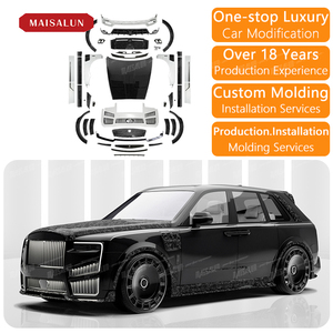 MAISALUN Nouveau kit carrosserie en fibre de carbone sèche style M pour <span class=keywords><strong>ROLLS</strong></span>-<span class=keywords><strong>ROYCE</strong></span> <span class=keywords><strong>CULLINAN</strong></span> Pare-chocs avant/arrière - NOIR 2019+ Installation par visserie - Product Image 4