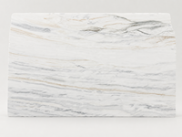 Dalles de marbre Bianco Lasa Vena Oro polies, coupées sur mesure, carreaux, panneaux muraux, comptoirs de cuisine et dessus de meubles de salle de bain sur mesure