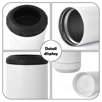 Enfriador de cerveza aislado de acero inoxidable recubierto de polvo de 16oz con altavoz inalámbrico taza de música altavoz vaso personalizar logotipo