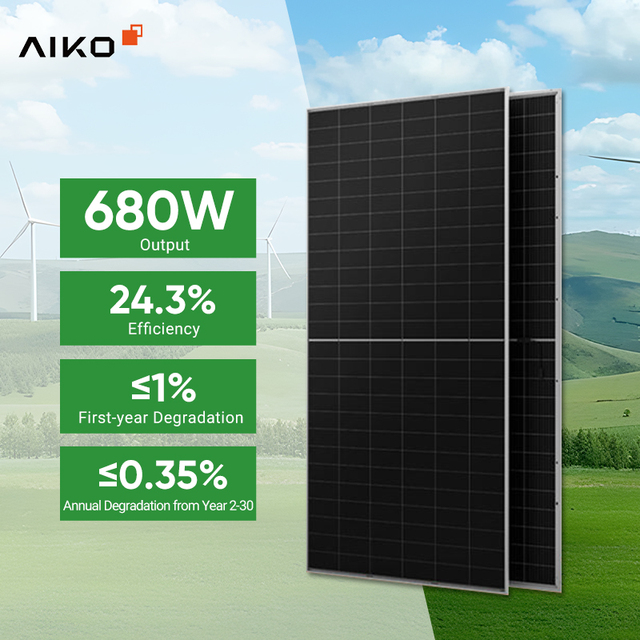 Ultra High Power AIKO Monocrystalline Perc Complete Solar Panel Kit 655w 660w 670w 680w n Type Abc Bifacial Solar Panels