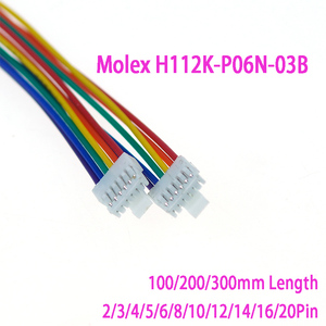 Faisceau de câblage personnalisé 6 broches, pas de 1,0 mm, H112K-P06N-03B pour connexion de PCB, appareils intelligents et panneaux de commande - Product Image 1