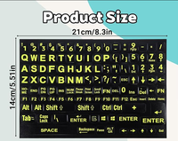 Pegatinas de Letras para Teclado, Pegatinas Universales en Inglés para Teclado de Computadora Grande, Pegatinas Amarillas de Tamaño Completo para Laptop, Computadora de Escritorio y Notebook