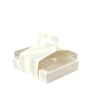 Boîte à dessert carrée transparente portable avec couvercle transparent pour gâteaux, mousses, cupcakes et emballages de thé de l'après-midi, 8 pouces