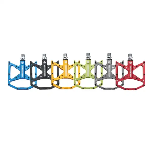 ALNC-1108 Premium 6061 Alloy Flat Pedals 390g/pair Multi Color MTB Road 3 Bearing Pedals OEM Custom Cycling Platform Pedals