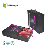 Boîtes à perruques personnalisées avec logo, poignée en ruban, kit d'installation en satin rectangulaire, doublure en papier gaufré pour emballage cadeau de crème pour le visage