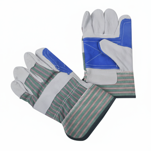 Gants de travail en cuir fendu de vache Gants de gréement de Construction industrielle de protection des mains pour la construction Gants de sécurité au travail - Product Image 1