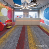Dalles de moquette modulaires à dos bitumé, à poils bouclés, insonorisantes, rayées, pour hôtels, bureaux et escaliers