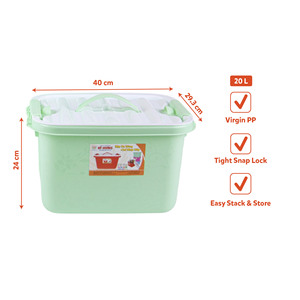 20L Virgin PP Plastic Eco-Friendly Organizer <b>Box</b> Lid Multi Color <b>Lockable</b> Stackable Storage Container Heavy Kitchen/Bathroom - Product Image 3