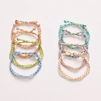 Bracelet en corde tressée colorée plaqué or 18 carats en acier inoxydable, nouveau design tendance